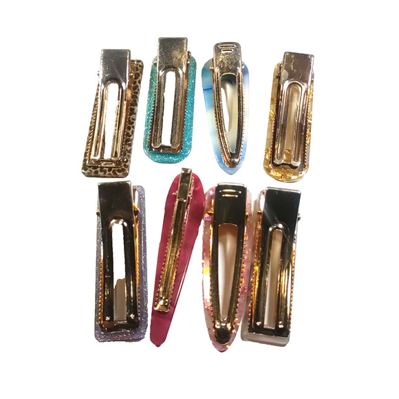Hair Barrettes Clips Lot Of 8 Sparkles Retro Classic - Picture 11 of 11